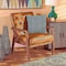Baxton Studio Sorrento Mid-Century Modern Tan Faux Leather and Walnut Brown Finished Wood Lounge Chair 175-10977-Zoro - alternate 3